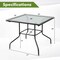 Costway 35'' Patio Dining Table Tempered Glass Top Bistro Table with 1.5'' Umbrella Hole